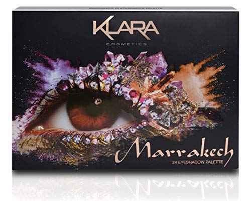 Klara Cosmetics 24 Eyeshadow Palette - Eye Makeup Palette with Matte, Shimmer and Metallic Finishes - Face Makeup Palette - Marrakech - 2.5 oz