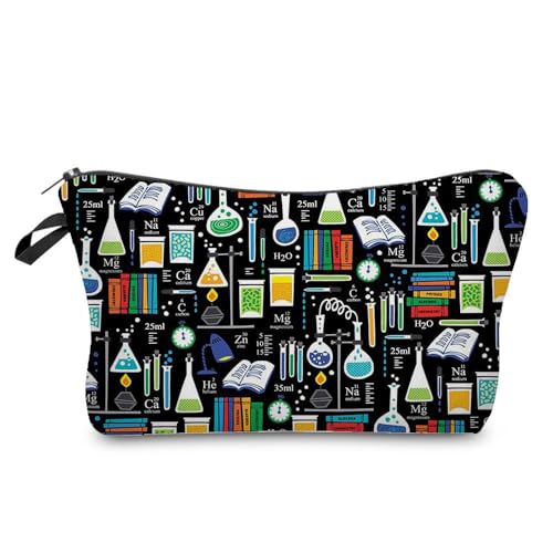 Women Travel Bag Chemistry Pattern Printed Cosmetic Bag Makeup Bag Small Pouch Gift for Women hz7093