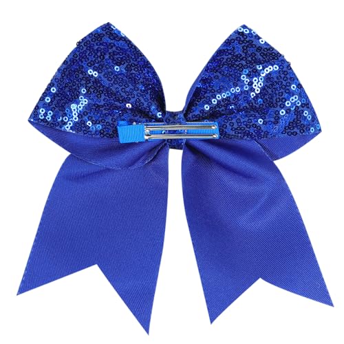 12-Color Jumbo Glitter Cheer Bow Clip ? 7¡± Sequin Hair Bow for Girls, Perfect for Softball, Uniforms, Christmas, Halloween, and Special Occasions