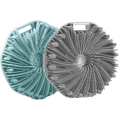 Silicone Body Scrubber Shower Brush Super-Exfoliating Body Brush with Non-Slip Strap, Eco-Friendly Bath Scrubber for Sensitive/All Skin Types, Gentle Massage & Effective Shower Exfoliation