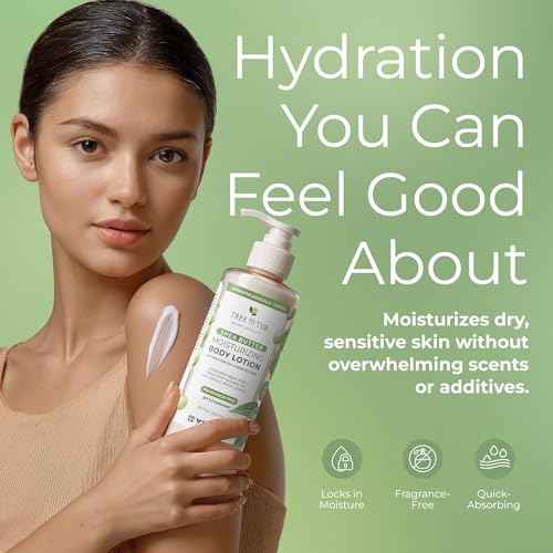 Tree to Tub Unscented Shea Butter Body Lotion for Dry Skin - Fragrance Free Lotion,Vegan Body Moisturizer, Good for Sensitive Skin for both Women & Men