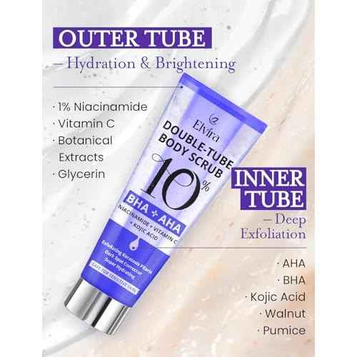 Elvira KP Bump Eraser Foot & Body Scrub, Exfoliating Scrub for Keratosis Pilaris, Smooth Skin with 10% AHA BHA & Niacinamide, Deep Moisturizing Cleanser for All Skin Types, Exfoliante para el Cuerpo