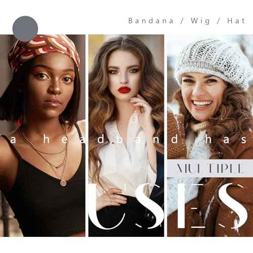 Dreamlover Wig Grip Bands, Headband for Keeping Wigs in Place, Tan, 2 Pieces