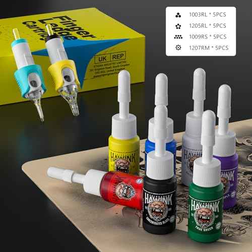 Tattoo Gun Kit Wireless Tattoo Machine Pen Kit with 2 Batteries 16 Cartridge Needles 7 Ink Colors for Complete Rotary Tattoo Supply HW-TK1005-1