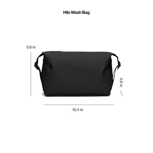RAINS Hilo Wash Bag – Black Waterproof Toiletry Bag Travel Dopp Kit Organizer Compact Wash Kit Pouch Water Resistant Water Repellent – 2 Year Warranty