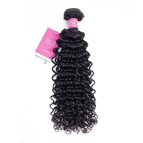 ISEE Water Wave Human Hair Bundles 28 Inch 100% Unprocessed Wet and Wavy Bundles Human Hair 10A Brazilian Curly Wave Natural Color