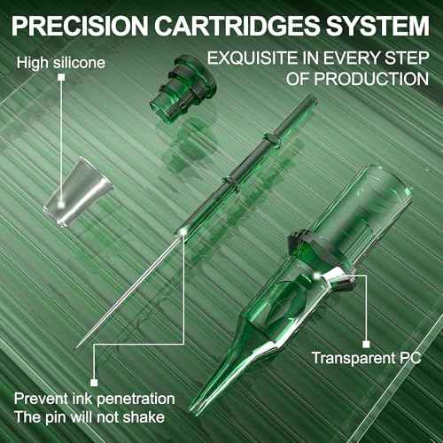 1003RL Tattoo Cartridge Needles 20Pcs #10 Bugpin 3 Round Liner with Membrane Safety Cartridges Disposable Tattoo Supplies for Wireless Tattoo Machine & Pro Tattoo Artists & Beginners