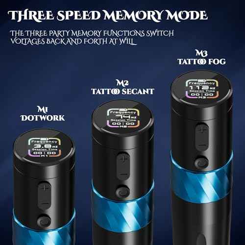 Neebol Wireless Tattoo Gun, Rotary Tattoo Machine, Lightweight LED Screen Display, Cordless Tattoo Supply for Microblading, Eyeliner, Eyebrow, Lips, for Tattoo Artists and Beginners (Red)