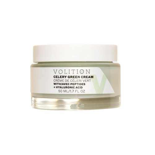 Volition Beauty Celery Green Cream with Peptides + Hyaluronic Acid | Oil-Free Facial Moisturizer for Normal to Combination Skin | Minimizes Pores, Improves Firmness & Reduces Wrinkles (1.7 fl oz)