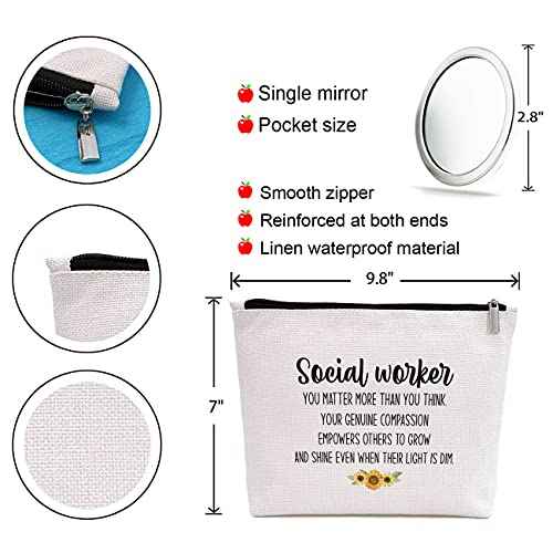 Social Worker Gifts for Women, Social Worker Appreciation Gifts, Retirement Social Work Volunteer Gift, You Matter More Than You Think, Makeup Bag (Y131)