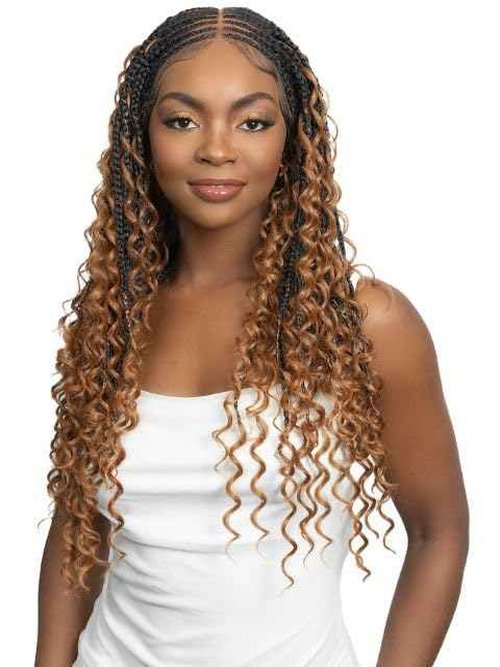 Janet Collection Melt Lace Front ENCORE LAVIE Wig – 28" BOHO BOX Braid Wig – HD 360 Lace 13x6 Free Parting – Human Hair Blend UNIMIX – Pre-Braided Glueless Protective Style