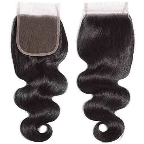 Flady 10A Brazilian Body Wave 4 Bundles with Closure Unprocessed Brazilian Virgin Human Hair Bundles with Closure (14 16 18 20+12 Closure)