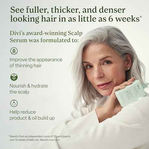 Divi Scalp Serum for Thinning Hair Clinically Tested, Non-Greasy Formula with Amino Acids, Caffeine & Rosemary Oil Promotes Healthy Scalp & Fuller-Looking Hair, Reduces Oil & Product Buildup