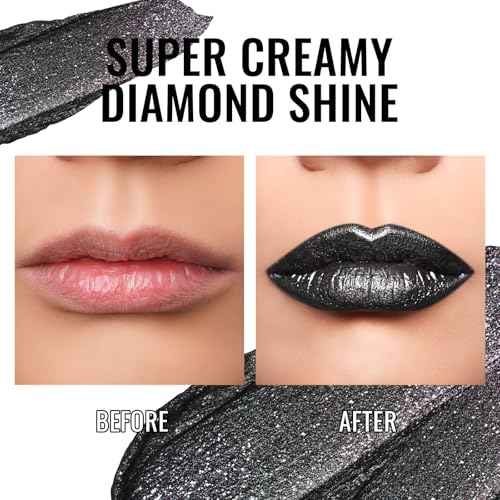 Oulac Halloween Black Lipstick Grey Black with Silver Shimmer - Moisture Creamy Lipstick for Women, Vegan & Gluten Free - D07 Monodrama