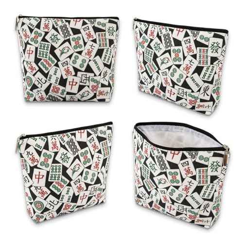 Degpum Mahjong Makeup Bag Women's Zippered Bag for Purse,Mahjong Lover Gift Gambling Gifts for Grandma Aunt Mom Sister Friend for Birthday Christmas Retirement Thanksgiving Gifts