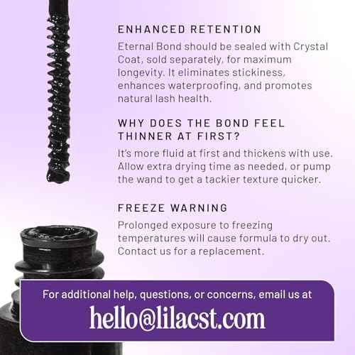 Lilac St - Eternal Bond (Black) - Lash Cluster Glue - Mini Mascara Wand Applicator - Strong & Flexible Hold - Waterproof - Sensitive Eyes Safe - Cruelty Free, Vegan, Women Founded - 0.16 fl oz
