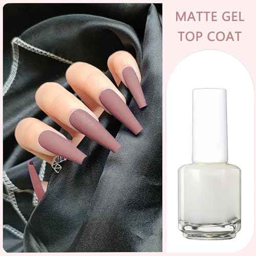 Matte Top Coat - Long Lasting Gel, Clear Matte Nail Polish, No UV Light Needed, 16 ML