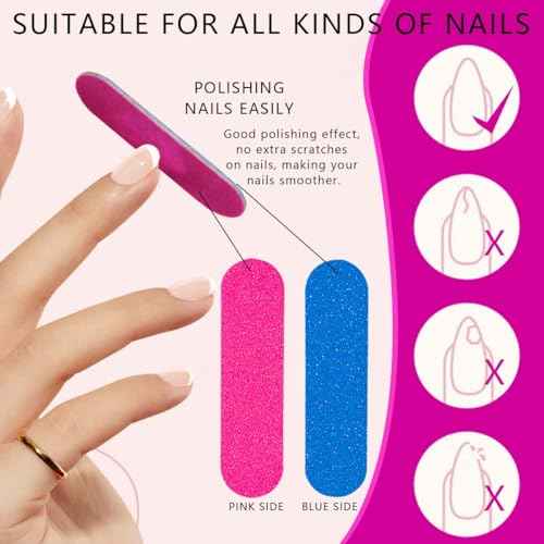 Mini Nail Files Bulk, 200 Pcs Disposable Double Sided Emery Boards Travel Size for Men, Women, Kids (2 Inch)