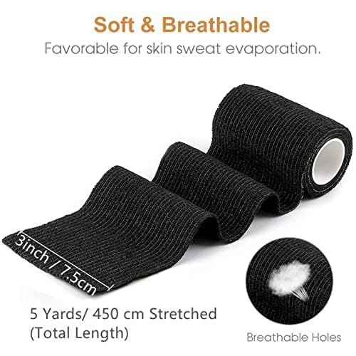 Tattoo Grip Tape Wrap Cover - Autdor 6Pcs 2" x 5 Yards Tattoo Machine Tape Cohesive Elastic Bandage Rolls Self-Adherent Tape for Grip Tube Accessories Sports Tape£¨6PC