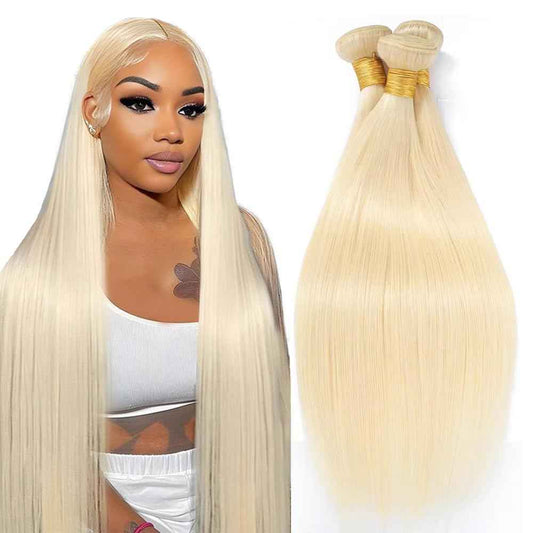30 30 30 Inch Blonde Human Hair Bundles 613 Straight Bundle Blonde Straight 3 Bundles Brazilian Unprocessed Virgin Hair Extensions
