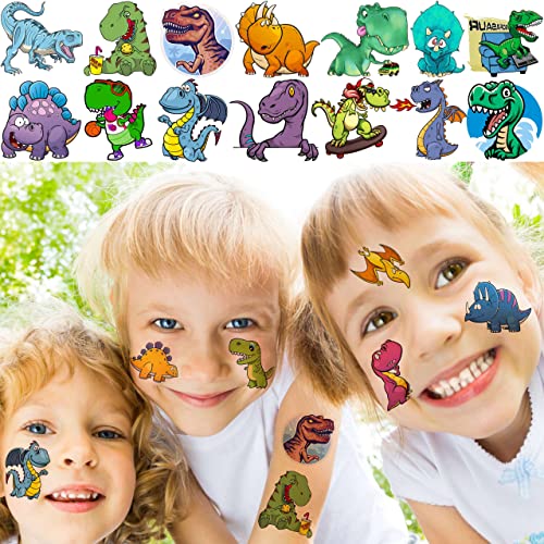 50 PCS 3D Dinosaur Temporary Tattoos For Kids Boys Teens, Fun T-Rex Fake Face Tattoo Sticker For Children Party Favor Sets Supplies, Small Dino Tatoos For Girls Birthday Gifts Decoration