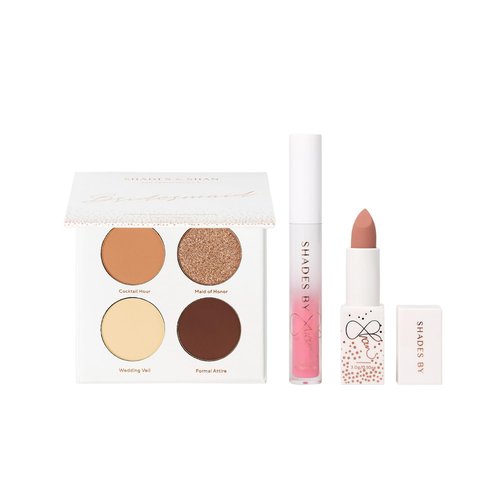 Shades by Shan - The Bridesmaid Set - Natural Glam Bridesmaid Makeup Kit | Long-Lasting, Flawless Look for Wedding Guests – Makeup Set with Eyeshadow, Lipstick & Lip Gloss