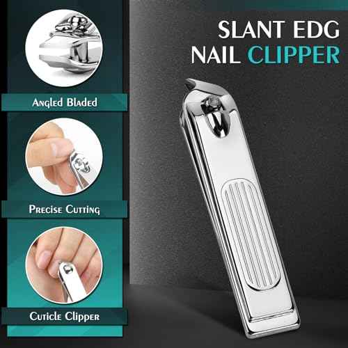 Nail Clippers Set, Vepkuso 6 Pcs Toenail Clippers, Stainless Steel Fingernail Clipper, and PU Leather Manicure Set, Gift Ideas