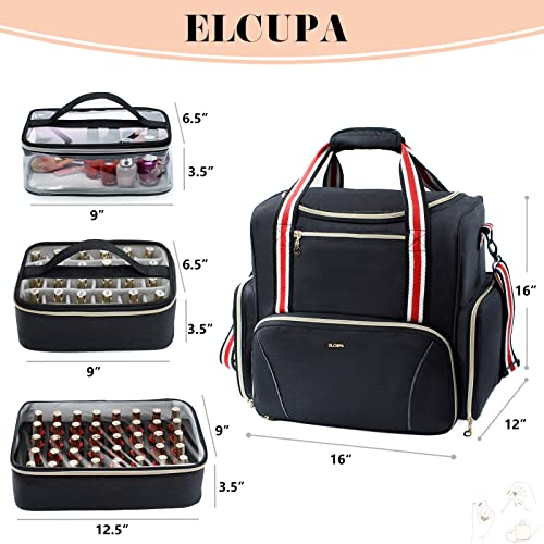 Large Nail Polish Organizer Holds 80 Bottles(15ml - 0.5 fl.oz) with 3 Removable Nail Polish Cases,Nail Organizers and Storage for Nail Tech Suppliers