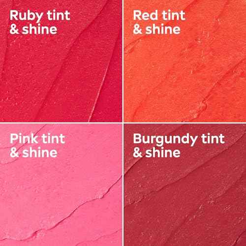 NIVEA Lip Care, Fruity Tinted Lip Balm Variety Pack, Cherry, Strawberry, Blackberry and Watermelon Flavors, 3-in-1 Moisture, Repair and Color, 0.17 Oz Stick, Pack of 4