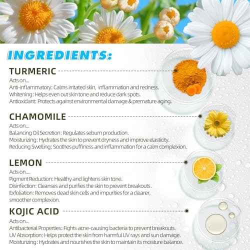 Kojic Acid and Turmeric Cleansing Pads for Face 60Pcs, Turmeric Face Scrub Pads, Cleansing & Exfoliation Balance Skin Oil & Water