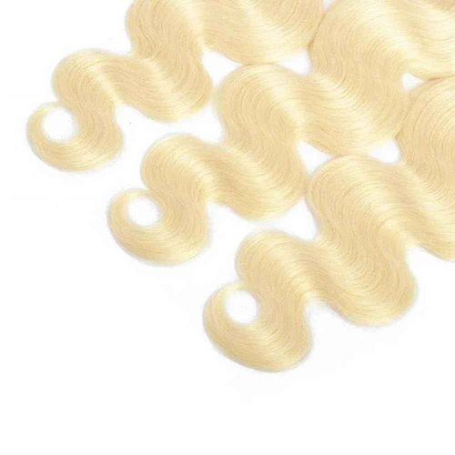 613 Human Hair Bundles Blonde Body Wave Bundles 16 18 20 inch Brazilian Virgin Remy Hair Extensions Double Weft 613 Body Wave Bundles Human Hair