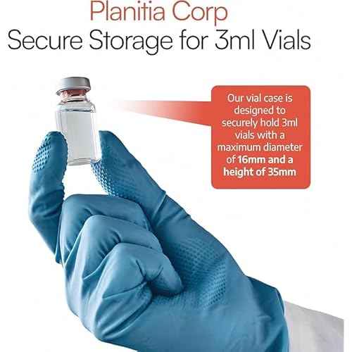 3D Printed Vial Storage Case - Waterproof 3ml Vial Storage Case with 25 Slots - Freezer Safe Hard Shell Essential Oil Case for Home, Fridge, Travel, 16mm Max Diameter, 35mm Max Height