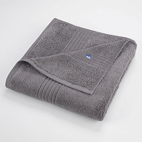 Southern Tide Oversized Bath Towel ? 33" x 65" ? Plush, Absorbent Cotton Blend with Intelliweave¢â ? Low Lint, Fade Resistant, Embroidered Skipjack Logo ? Soft Coastal Comfort ? Grey
