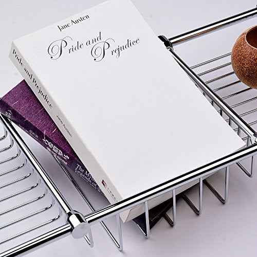 Brass Over Bathtub Racks Expandable Bath Caddy for The Elegant Tub Chrome Polished