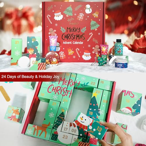 Advent Calendar 2025 for Adult Women, Luxury Spa Gift Set for Her Him, Christmas Gifts for Women & Men, 24 Day Countdown Calendar with Bath & Body Care, Limited Edition Holiday Gift