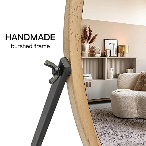 Geloo Vanity Makeup Table Mirror - Desk Mirrors 360 Adjustable Rotation,Wood Framed Small Standing Mirror for Bedroom,Tabletop,Office,Antique,Dresser,Countertop 11.8'' x 7.8''