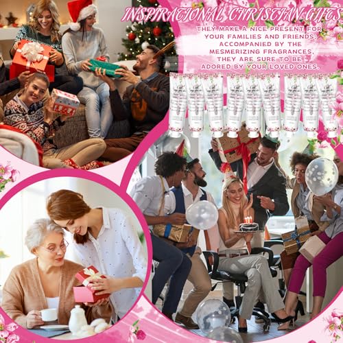 24 Pcs Christian Body Lotions Bulk Gifts for Women Breast Cancer Awareness Gifts Inspirational Bible Verse Lotion Mini Travel Christian Religious Hand Cream for Appreciation Women Teacher Mom