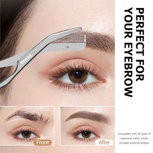 Eyebrow Trimmer for Women - Stainless Steel Eyebrow Brow Scissors with Comb, Travel-Size Precision Shaping Tool for Beginners & Experts (Silver)