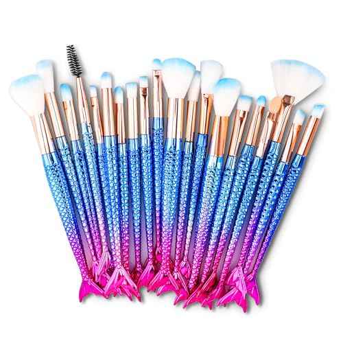 NICEMOVIC Stocking Stuffers for Girls, 20PCS Frozen Princess Makeup Brushes Sets, Teen Girl Gifts Trendy Stuff Christmas Gift Ideas Stocking Stuffers for Girls Kids Make Up Tool Set