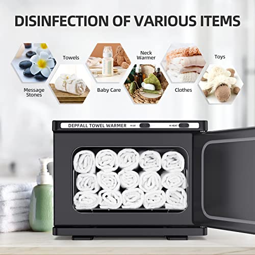Small Hot Towel Warmer, 8L Hot Towel Cabinet 2-in-1 Personal Towel Warmers Spa for Facials, Bathroom, Barber, Salon, Esthetician, Beauty, Upgrade Fast Heating Aluminum Interior, Black