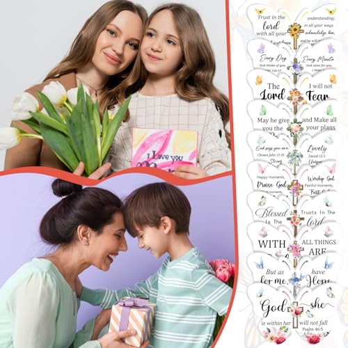 Lothee 80 Pcs Christian Gifts Bulk for Women School Teacher Nail File Christmas Church Bible Verse Emery Board Inspirational Double Sided Religious Manicure Tool for Wedding Birthday Party(Butterfly)