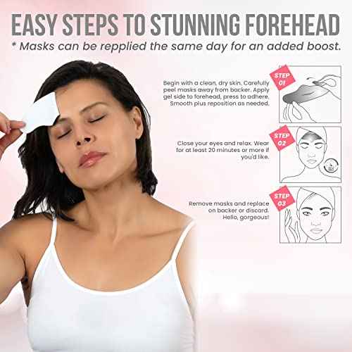 MISS SPA Forehead Wrinkle Patches, Hydrating Smoothing Forehead Mask, No-Tox Anti-Aging Wrinkle Patches, Fine Lines Serum Hydrogel Forehead Patch, Hydrate Skin and Smooth Fine Lines, 4 Patches