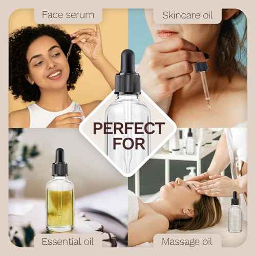 14 Pack, 1 oz Tincture Bottles with Dropper, Clear Glass Dropper Bottle with Stainless Steel Funnel, Pipettes & Labels, 30 ml Eye Dropper Bottles leakrproof For Essential Oils Serums Hair Body Oils