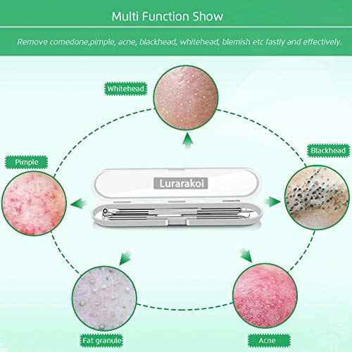 5PCS Blackhead Remover Comedone Extractor, Curved Blackhead Tweezers Kit, Professional Stainless Pimple Acne Blemish Removal Tools Kit for Manual
