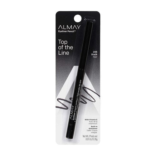 Almay Eyeliner Pencil, Black [205], 0.01 oz (Pack of 6)