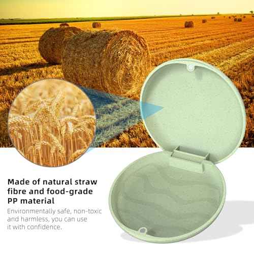 Retainer Case, Slim Aligner Case, Natural wheat straw material (Green)