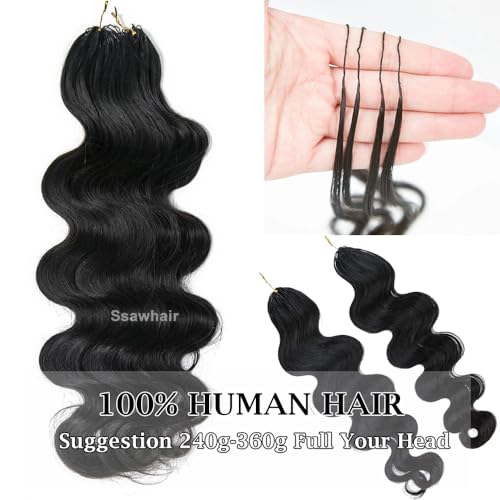 Body Wave Crochet Human Hair Knotless Pre-Separated Braid Virgin Human Hair With String Pre-Looped Reusable Feather Crochet Hair Extensions 20Inch 60g 50Strands