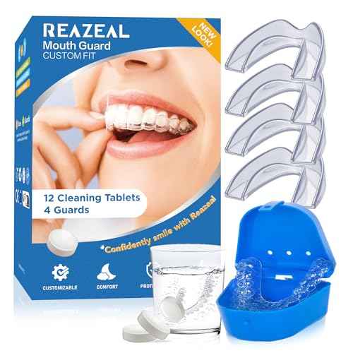 Mouth Guard for Grinding Teeth at Night: Moldable Dental Guard for Sleeping - Nighttime Protection for Teeth with 12 Cleaning Tablets