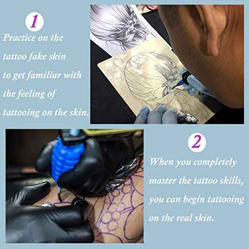 Tattoo Practice Skins 3mm, Urknall 3PCS 12 * 8'' Large Fake Skin Thick Practice Skin Blank Practice Skins Double Sides Skin Practice for Beginners and Artrists