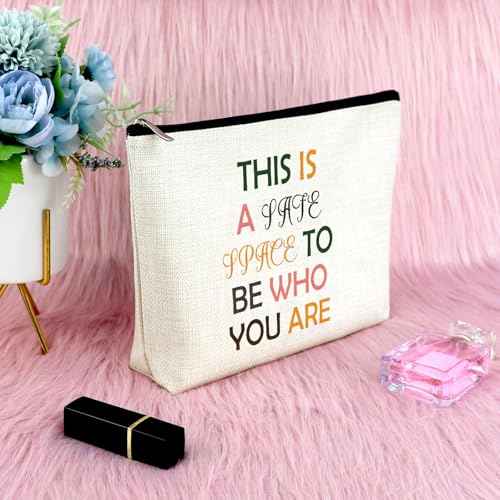 Mental Health Gifts for Women Makeup Bag Appreciation Gifts for Psychotherapist Therapist School Counselor Zipper Cosmetic Bag Christmas Birthday Present for Psychological Counselor Travel Pouch